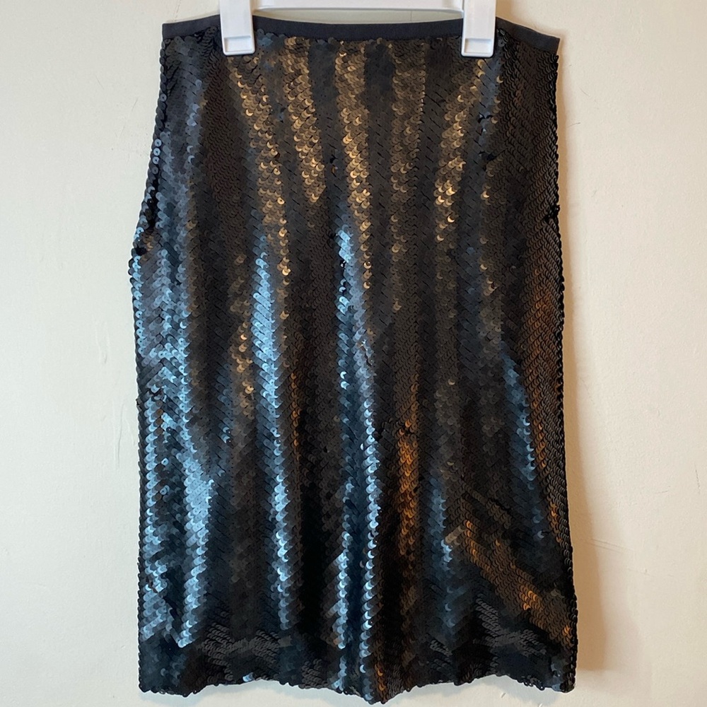 J. Crew Black Sequin Pencil Skirt